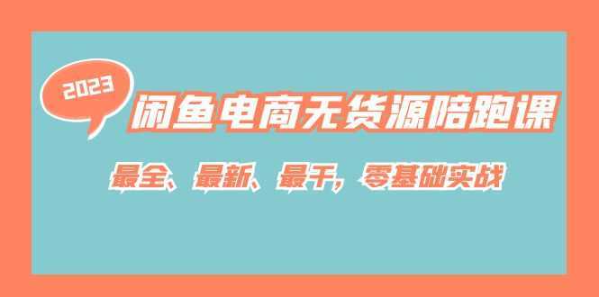 闲鱼电商无货源陪跑课，最全、最新、最干，零基础实战