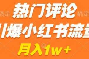 热门评论引爆小红书流量,作品制作简单,商单接到手软【揭秘】