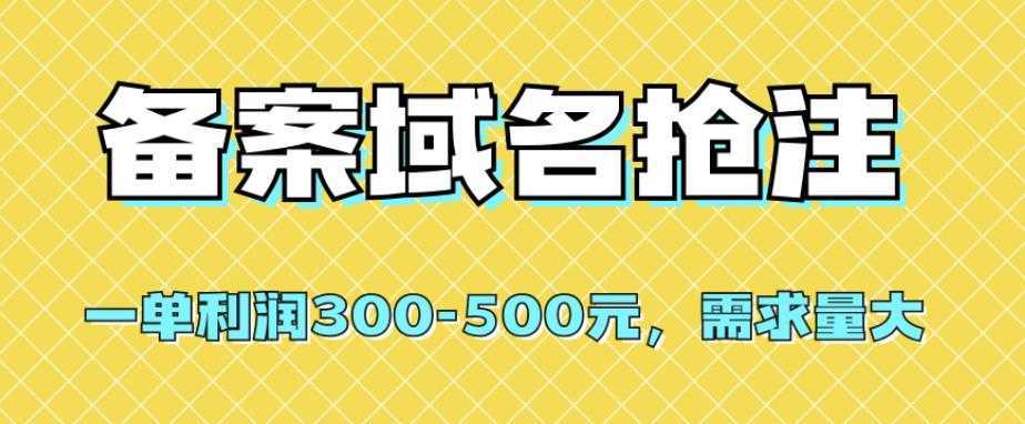 【全网首发】备案域名抢注,一单利润300-500元,需求量大