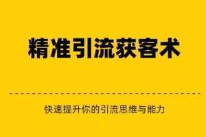 精准引流+私域营销+逆袭赚钱快速提升你的赚钱认知与营销思维