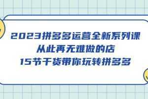 2023拼多多运营全新系列课,从此再无难做的店,15节干货带你玩转拼多多