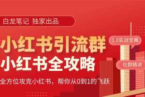 小红书引流全攻略，全方位攻克小红书，帮你从0到1的飞跃