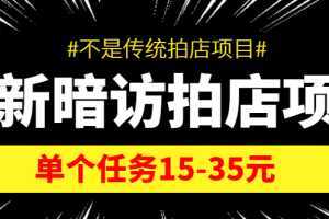 最新暗访拍店信息差项目，单个任务15-35元