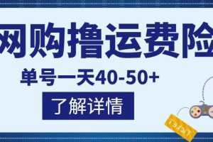 网购撸运费险项目,单号一天40-50+,实实在在能够赚到钱的项目【详细教程】