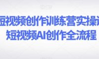 AI短视频创作训练营实操课,短视频AI创作全流程