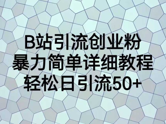 B站引流创业粉,暴力简单详细教程,轻松日引流50+