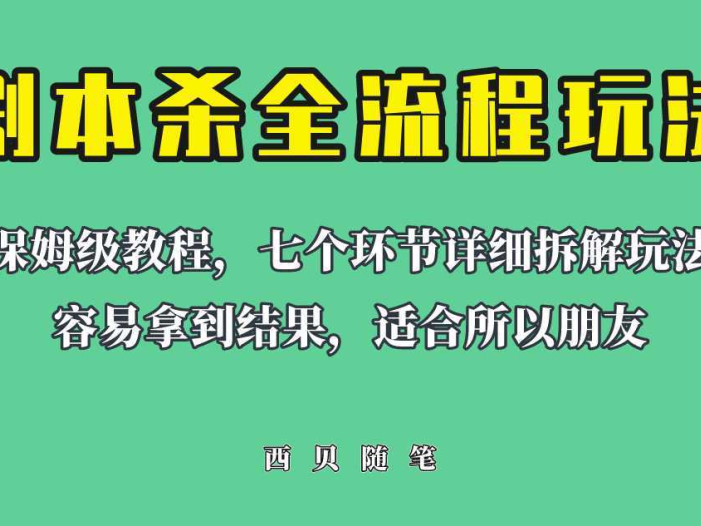 适合所有朋友的剧本杀全流程玩法,虚拟资源单天200-500收溢!